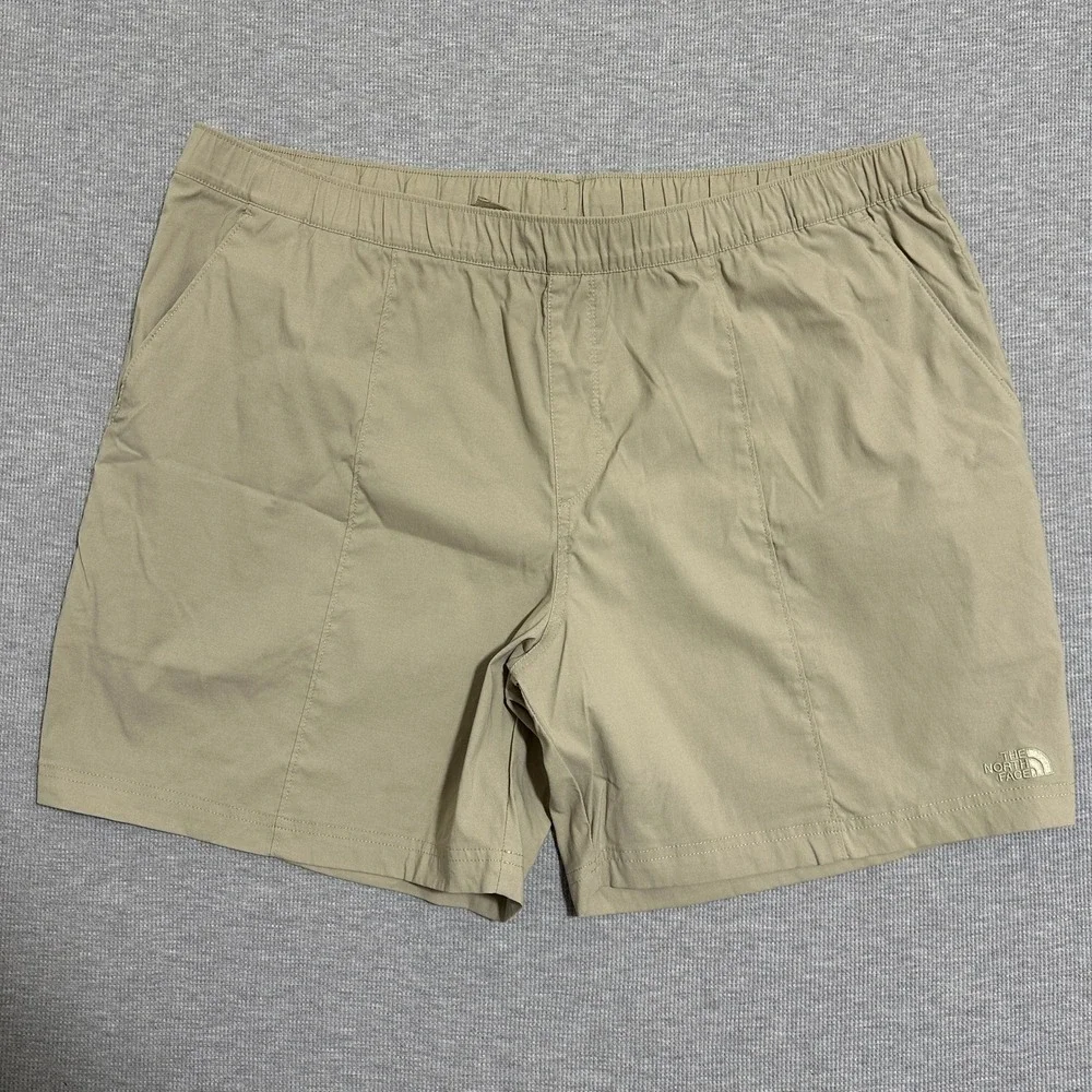 The North Face Mens XXL Khaki Tan Pull On Adventure Shorts NF0A5A5X Hiking 6.5in